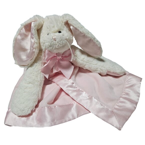 Bearington Baby Collection Rabbit Lovey 14 in Plush Pink Bunny Security Blanket - Picture 1 of 5